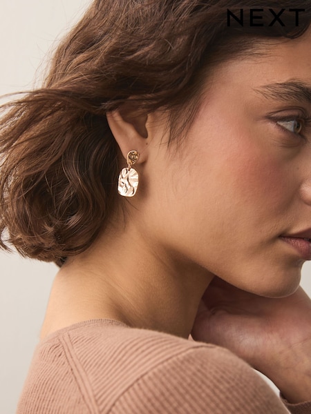 Gold Tone Mini Molton Drop Earrings (AA1614) | £8.50
