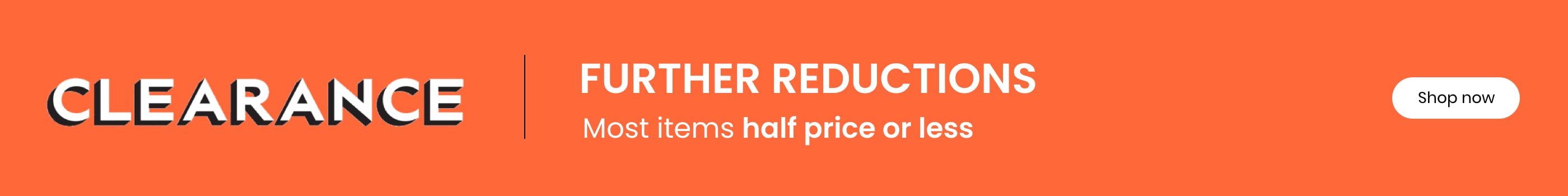 Clearance - further reductions banner - Desktop